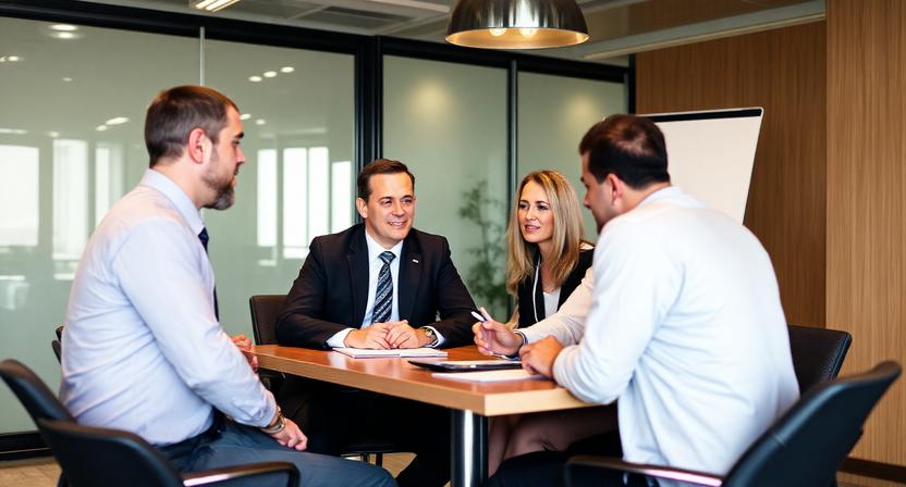 The team of George N. Tsikkos & Associates LLC in a meeting